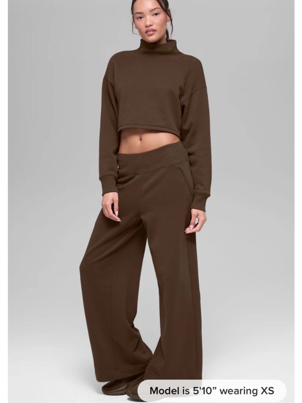 ALO Yoga Wide-Leg Knit Pants in Dark Brown